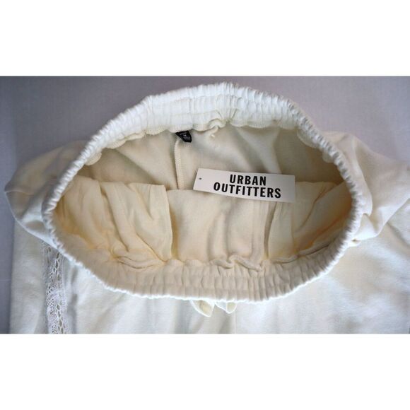 Urban Outfitters Women's Sz M Ivory Out From Under Jayden Lace-Inset Sweatpants - Picture 3 of 13